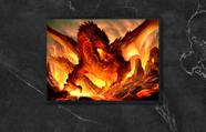 Quadro Dragão Medieval com Moldura E Acetato Tamanho A3