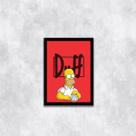 Quadro Duff Beer Homer Simpsons 24x18cm - com vidro