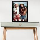 Quadro Einstein Com Bob Marley 45x34cm - com vidro