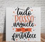Quadro em Azulejo Tema Evangélico Tudo Posso