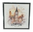 Quadro em canvas preto London - Big Ben 40x40 cm