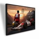 Quadro em Tecido Canvas Senna Carro Montanhas Frase 90x60