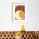 Quadro Escandinavo Lua Mostarda- 60x48cm