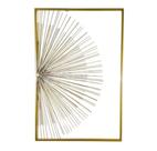 Quadro Escultura Parede Meio Ouriço Metal Dourado Luxo