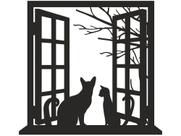 Quadro Escultura Pet Gato Sentando Janela Quadro Para Quarto