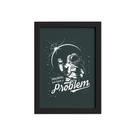Quadro Espaço Astronauta Moldura Preta 22x32cm
