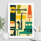 Quadro Estampa Instrumentos Musicais 24x18cm
