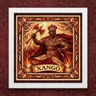 Quadro Estilo Azulejo Xangô 33x33cm Mold Branca Vidro Quadro Estilo Azulejo Xangô 33x33cm Mold Branca Vidro