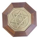 Quadro Estrela de Seis pontas David Madeira Imbuia Oitavado 18 Cm