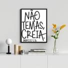 Quadro Evangélico Não TemasCreia 33x24cm - com vidro Quadro Evangélico Não TemasCreia 33x24cm - com vidro