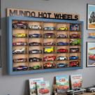 Quadro Expositor de carrinhos miniaturas hotwheels 164 Quadro Decorativo quarto de criança Acompanha a placa com 4 frases