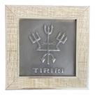 Quadro Exu Tiriri Madeira Carvalho e Metal 13 x13 cm