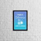 Quadro Faça a Diferença. Lave a Louça 33x24cm - com vidro