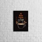 Quadro Fé, Foco, Força e Café 24x18cm - com vidro