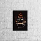Quadro Fé, Foco, Força e Café 24x18cm