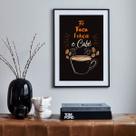 Quadro Fé Foco Força e Café - 60x48cm