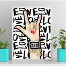 Quadro Feminino Rock Love Fashion 33x24cm - com vidro Quadro Feminino Rock Love Fashion 33x24cm - com vidro