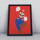 Quadro Festas Moldura Preta 30x40cm Mario Desenho Game