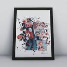 Quadro Festas Moldura Preta 30x40cm Mario Desenho Geek