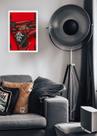 Quadro Flamengo Raça com Vidro e Moldura Branca Tam:A4