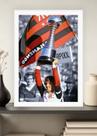 Quadro Flamengo Raça e com Vidro e Moldura Branca Tam:A4