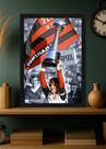Quadro Flamengo Raça e com Vidro e Moldura Preta Tam:A4