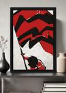 Quadro Flamengo Retrô com Vidro e Moldura Preta Tam:A4