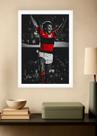 Quadro Flamengo Vintage com Vidro e Moldura Branca Tam:A4