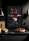 Quadro Flamengo Vintage com Vidro e Moldura Preta Tam:A4