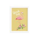 Quadro Flamingo e Folha Moldura Branca 22x32cm Quadro Flamingo e Folha Moldura Branca 22x32cm