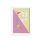 Quadro Flamingo Summer Moldura Branca 22x32cm Quadro Flamingo Summer Moldura Branca 22x32cm