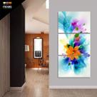 Quadro Flor Abstrata Para Sala Quarto Hall Em Tecido 120x60