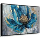 Quadro Flor - Papoula Azul Em Ouro No Horizonte Quadro Flor - Papoula Azul Em Ouro No Horizonte