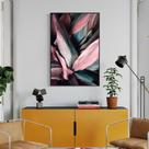 Quadro Flor Roxa e Preta - Moldura Caixa + Foam + Vidro em Vários Tamanhos - Artfine