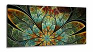 Quadro Flor Vitral Decorativo em Tecido Canvas 130x60