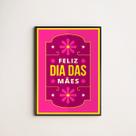 Quadro Floral Feliz Dia Das Mães 45x34cm - com vidro