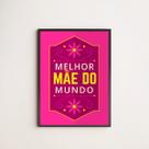 Quadro Floral Melhor Mãe Do Mundo 24x18cm - com vidro