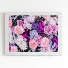 Quadro Flores em Tons de Roxo e Lilás Moldura Branca 60x40cm Quadro Flores em Tons de Roxo e Lilás Moldura Branca 60x40cm