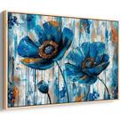 Quadro Flores - Papoulas Azuis Dançando na Brisa Suave Quadro Flores - Papoulas Azuis Dançando na Brisa Suave
