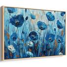Quadro Flores - Papoulas Azuis no Jardim dos Sonhos Encantados da Noite Quadro Flores - Papoulas Azuis no Jardim dos Sonhos Encantados da Noite