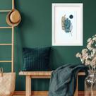 Quadro Folha Boho Petróleo e Marrom - 60x48cm Quadro Folha Boho Petróleo e Marrom - 60x48cm
