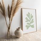 Quadro Folha Verde Claro - Tela Canvas com Moldura Flutuante em Vários Tamanhos - Artfine