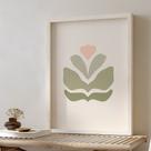 Quadro Folha Verde e Rosa - Tela Canvas com Moldura Flutuante em Vários Tamanhos - Artfine Quadro Folha Verde e Rosa - Tela Canvas com Moldura Flutuante em Vários Tamanhos - Artfine