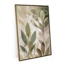 Quadro Folha Verdes Moldura Flutuante Pra Hall Grande 120x80 - Bimper Quadros