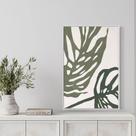 Quadro Folhas Verde Claro e Forte - Moldura Caixa + Foam + Vidro em Vários Tamanhos - Artfine