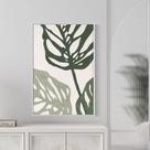 Quadro Folhas Verde Forte e Fraco - Moldura Caixa + Foam + Vidro em Vários Tamanhos - Artfine