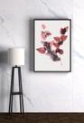 Quadro Folhas Vermelhas Elegante Simples Tamanho A3 Com Moldura Quadro Folhas Vermelhas Elegante Simples Tamanho A3 Com Moldura