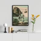 Quadro Fotografia Antiga Rio De Janeiro- Pão De Açucar 24x18cm - com vidro