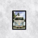Quadro Fotografia Kombi na Praia 24x18cm Quadro Fotografia Kombi na Praia 24x18cm