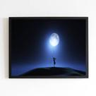 Quadro Fotografia Menina com Lua 24x18cm